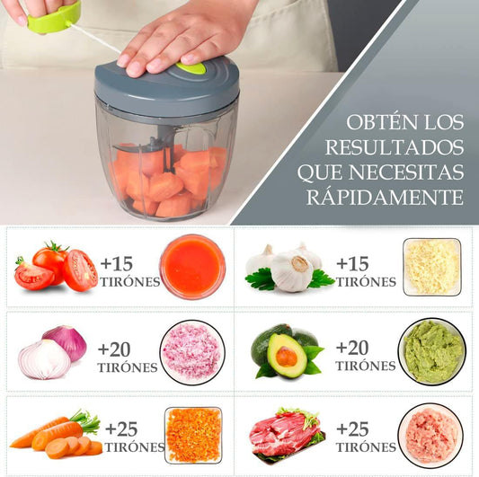 Procesador Manual de Alimentos Dosify | Pica Ajo, Verdura y Carne en Segundos