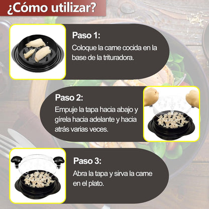 Deshilachador de Pollo Pro Dosify | Versión Mejorada con Tapa Transparente